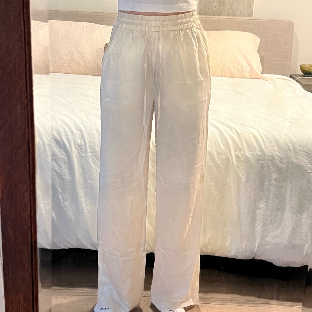 Jonathan Simkhai Cream Wide Leg Pants